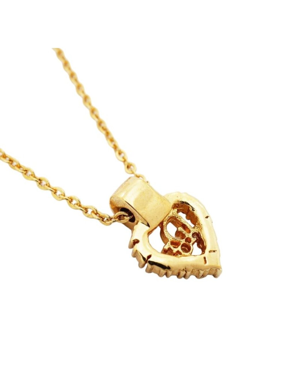 Dior Necklace Logo Gold Plated Line Stone - Picture 2 of 5